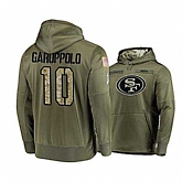 Nike 49ers 10 Jimmy Garoppolo 2019 Salute To Service Stitched Hooded Sweatshirt,baseball caps,new era cap wholesale,wholesale hats
